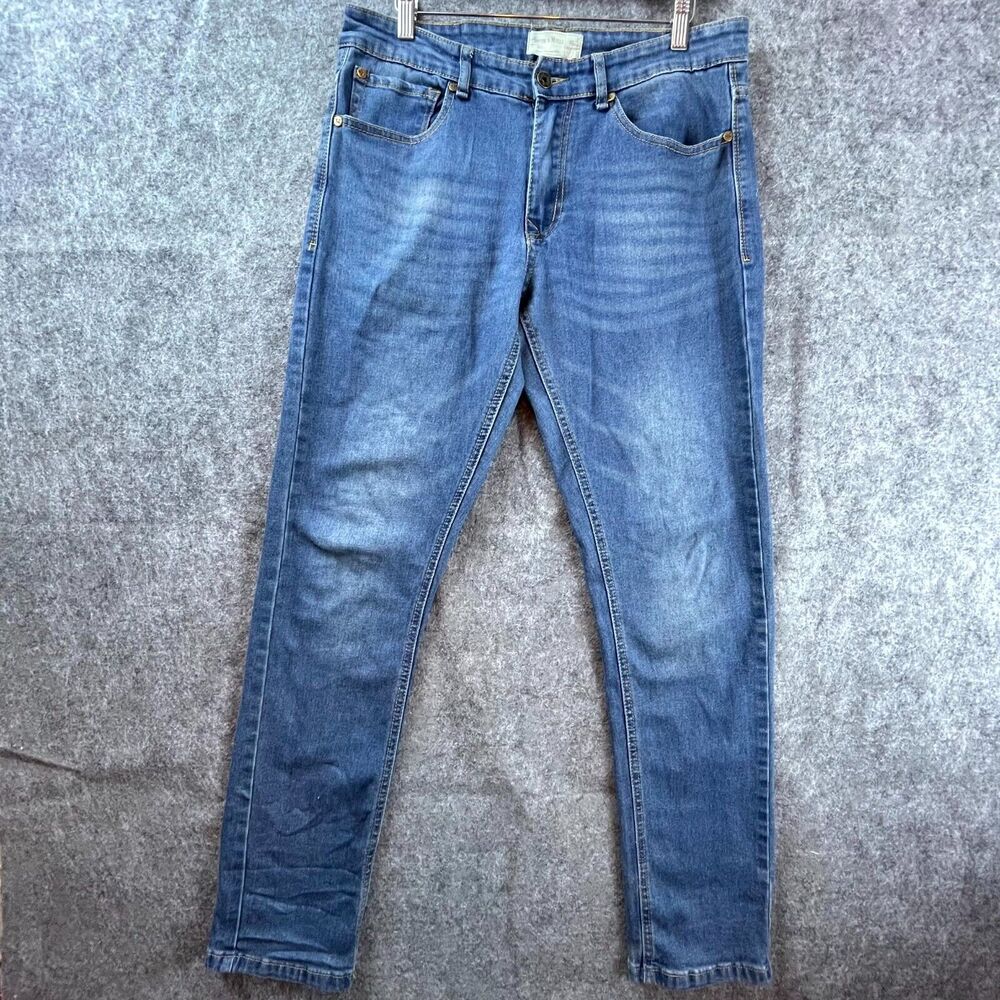 Smith & Mills Jeans Men 32 Blue Denim‎ 5 Pockets Straight Stretch Workwear